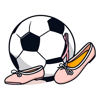 Ballet shoes and soccer ball sticker