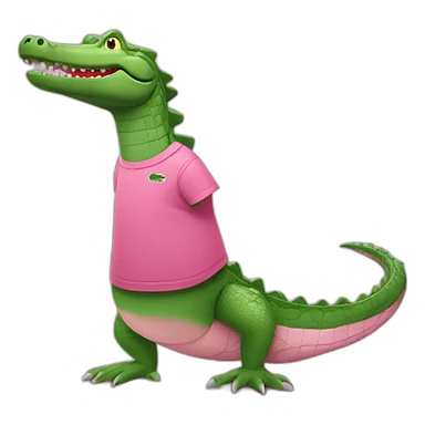 Crocodile with pink Lacoste tshirt sticker