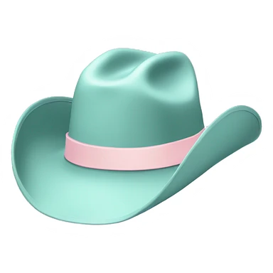 sea foam cowboy hat with pale pink band sticker