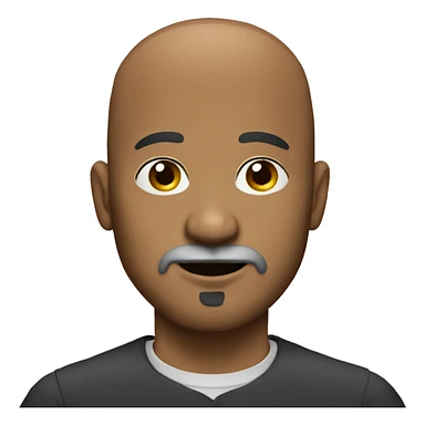 a bald headed 50 year old with a goatee beard sticker