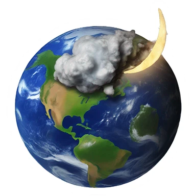 earth and moon crashing  sticker