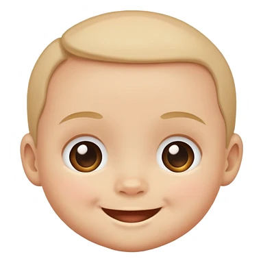 flat baby face smiling sticker