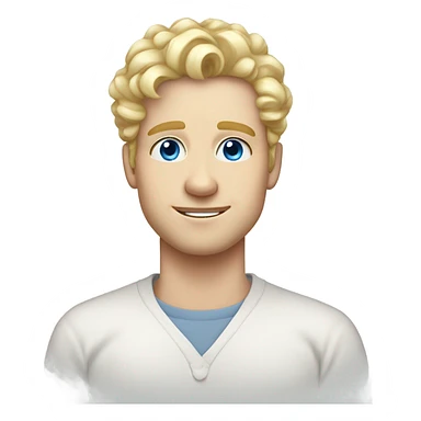 light curl blonde 30yo man blue eyed pale skin sticker