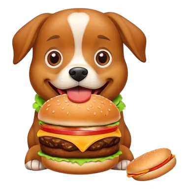 Dog eating a burger sticker