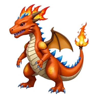 Shiny Koraidon-Marowak-Charizard-Gabite-Fakémon-hybrid-creature (full body)  sticker