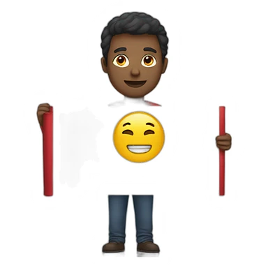 man holding banner sticker