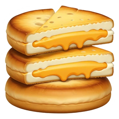 poğaça with a visible cheese filling, cute and inviting sticker