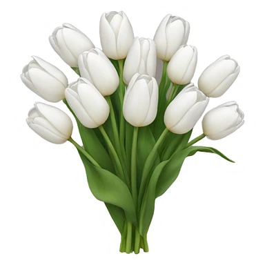 white tulip bouquet  sticker
