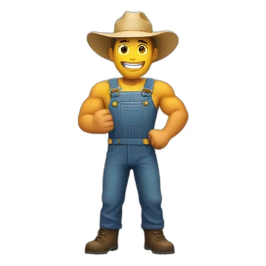 Flexing farmer sticker