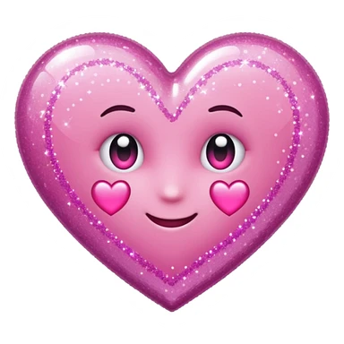 Shimmery glitter heart emoji sticker