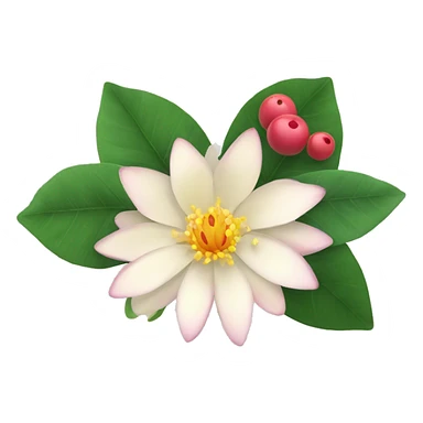 bunch of flowers including water lily and holly berries sticker