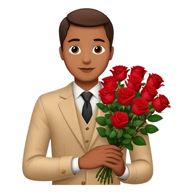 Un homme qui donne un bouquet de roses sticker