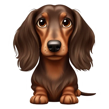 Long haired dachshund with chocolate brown and cream hair sticker
