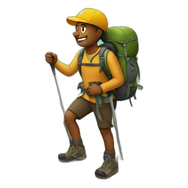 hiking on mountains sticker