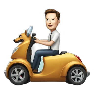elon musk driving sausage on wheels sticker