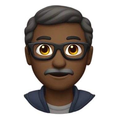 Homme chauve métisse lunette sticker