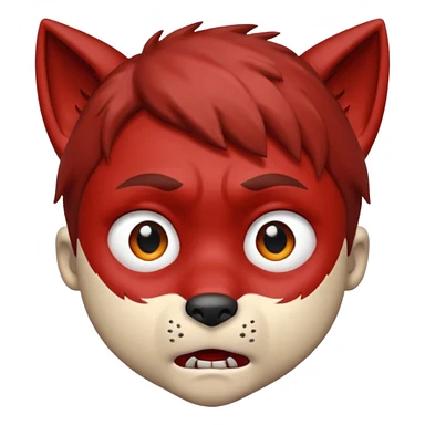 Wolf Boy Red Scared sticker