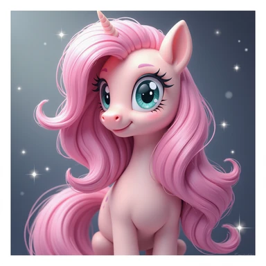 Fluttershy in a realistic style, surrounded by sparkles, transparent background sticker