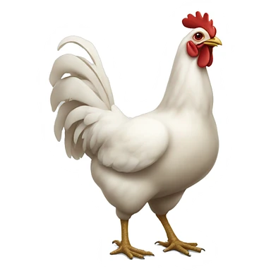 white happy whole body chicken emoji sticker