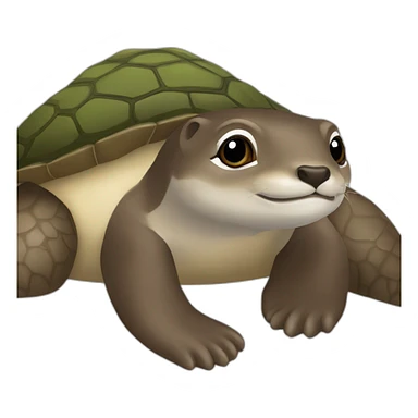 Une loutre sur une tortue sticker
