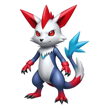 Cool Edgy Shiny Digimon-Weavile-Zangoose-Quilava-hybrid full body sticker
