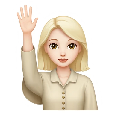 oh pale girl waving her hand sticker