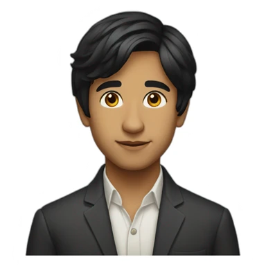 Jiddu Krishnamurti young black hair sticker