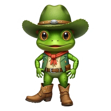 cowboy frog sticker