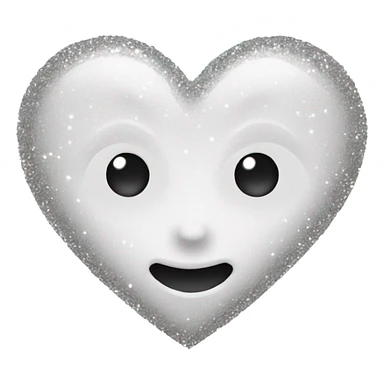 White glittery heart sticker