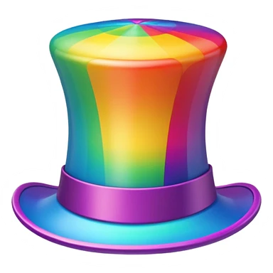 rainbow spinning top hat sticker