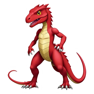  Cool Edgy Maroon Guilmon-Charmeleon-Digimon-Fakemon-Velociraptor full body sticker