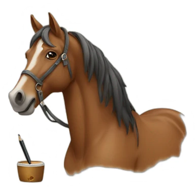 a horse is writing  sticker