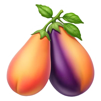 Peach and a egg plant sticker