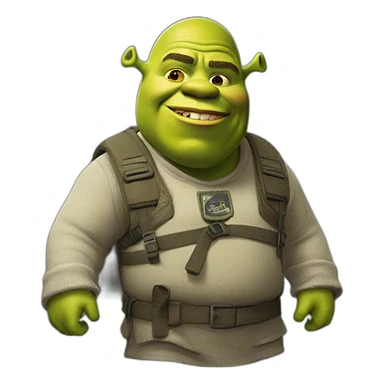 Shrek with Stone Island patch sticker