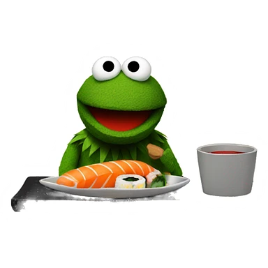 bert the muppet eating sushi sticker