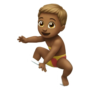 Baby riding a surfboard  sticker