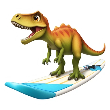 Dinosaur on surf board sticker