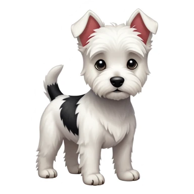 White terrier with a little black full body photo sticker