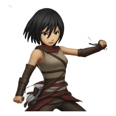 mikasa ackerman fighting sticker