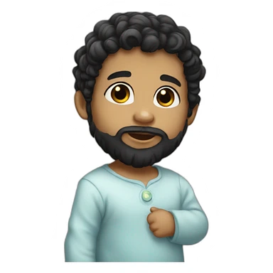 Baby angel with beard and black hair sticker