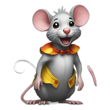 rat on top of clown sticker