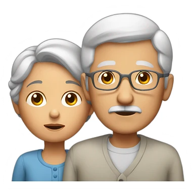 Granny with grandfather confused sticker