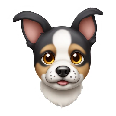 Perro con oreja rebotica  y boca adorable y ojos palito sticker