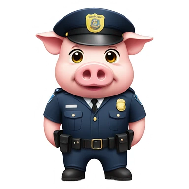 Pig in a police uniform  sticker