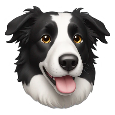 completely black border collie sticker