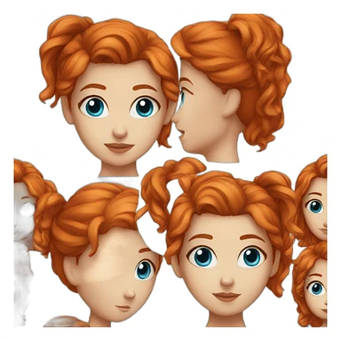 Girl Long Red head blue eyes sticker