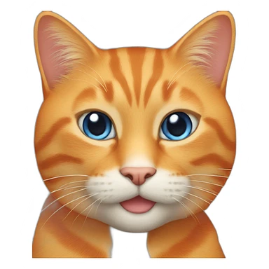 orange cat with a blue lizard sticker