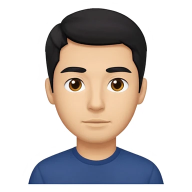 Chico de pelo negro piel aceitunada y camisa azul marino sticker