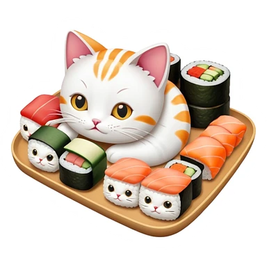 Cat sushi sticker