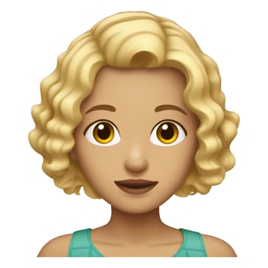 blonde girl with with wavy short bob hair  sticker